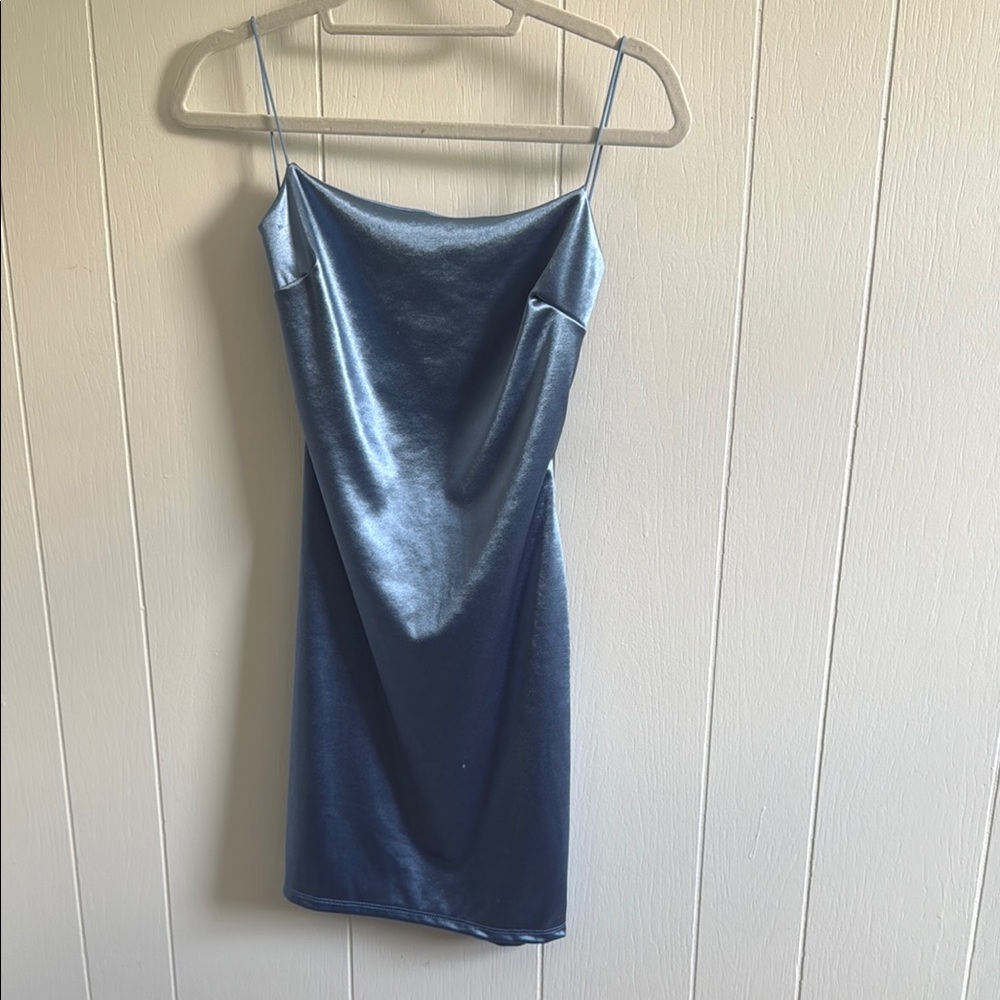 Windsor Blue Satin Slip Dress